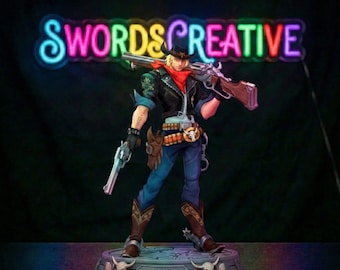 Mobile Legends Clint Figure | 3D Printed Cowboy Marksman Statue