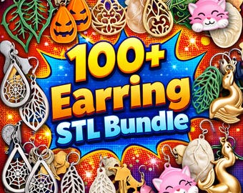 100+ Ohrringe STL Bundle - Natur, Gothic Styles (Digitaler Download)