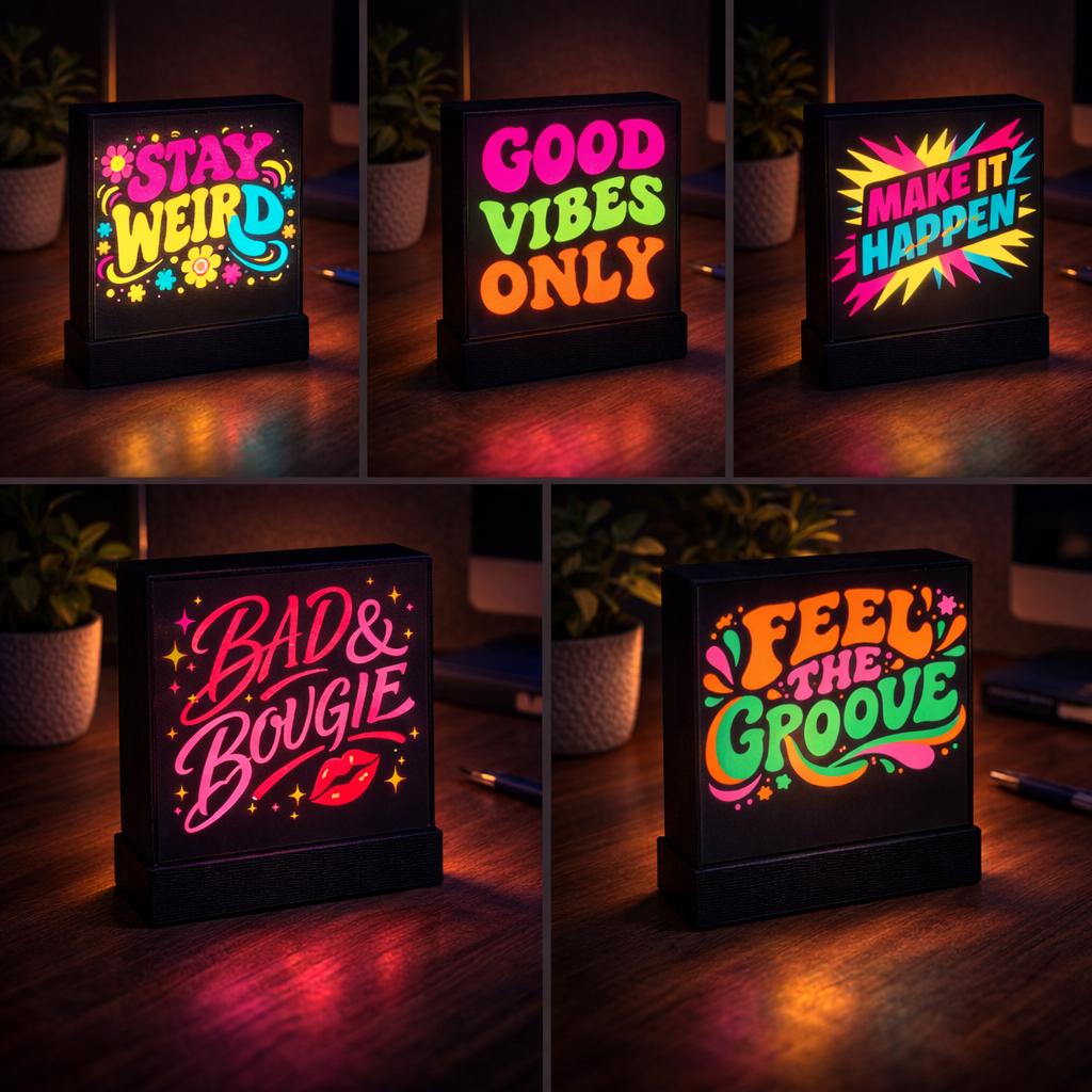 15+ LED Light Box Designs 3MF File | Motivational Neon 3D Print Files ...