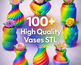 3D gedruckte Vase STL Bundle | 100+ moderne geometrische Designs (Digitaler Download)