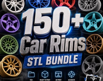 150+ Auto Felge STL Bundle - 3D Druck Modell Räder (Digitaler Download)