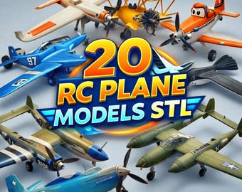 RC飛行機モデル20種類STLパック – 3Dプリント可能なRC航空機バンドル（デジタルファイル）