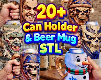 20+ Dosenhalter & Bierkrug STL Bundle - Digital Download