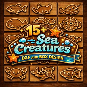 Sea Creatures Laser Cut Files – Digital Vector Bundle (DXF)