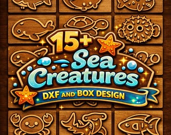 Sea Creatures Laser Cut Files – Digital Vector Bundle (DXF)
