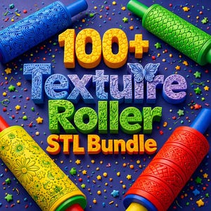 Texture Roller STL Bundle | 3D Printable Files for Clay & Fondant (Digital Download)