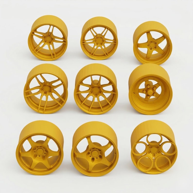 Miniature Base Rim Design 150+ Car Rims STL Bundle – 3D Printing Scale Model Wheels (digital ...