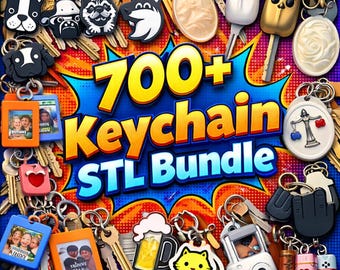 700+ Keychain STL Bundle | 3D Printing Files, Keyring Designs (Digital Download)