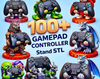 100+ Gamepad Ständer STL Bündel | 3D Druckbare Controller Halter (Digitaler Download)