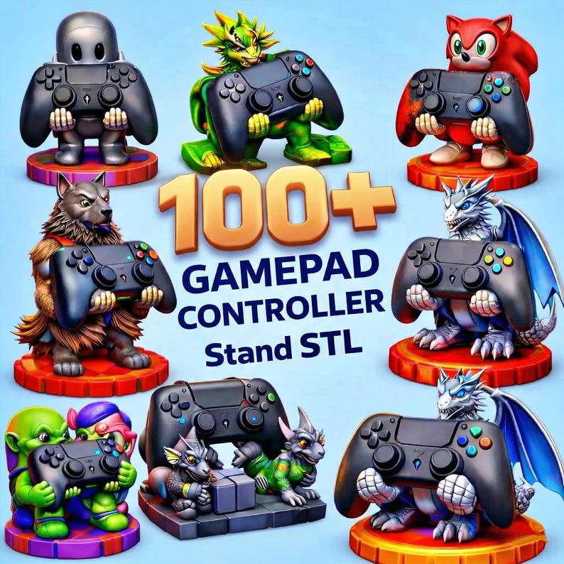 100+ Gamepad Stand STL Bundle | 3D Printable Controller Holders ...