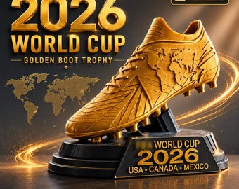 2026 World Cup Golden Boot Trophy | Soccer Shoe 3D Print Files (STL + 3MF)