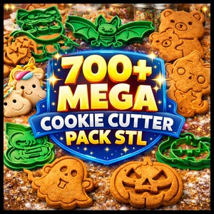 Oltre 700 file STL misti per stampini per biscotti / Mega pacchetto per stampini per dolci e argilla (download digitale)