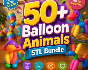 50+ Ballon Tiere STL Bundle, 3D Druck Dateien (Digitaler Download)