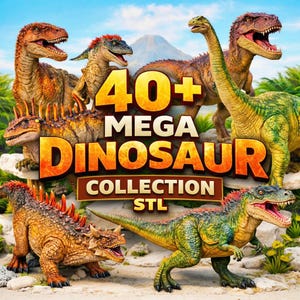 Colección STL de Dinosaurios: Más de 40 modelos de impresión 3D de alto detalle (descarga digital)