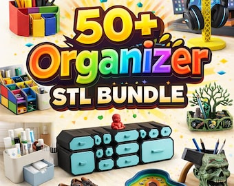 50種類以上のオーガナイザーSTLバンドル｜デスク、オフィス、メイクアップ、ツールホルダー（デジタルダウンロード）
