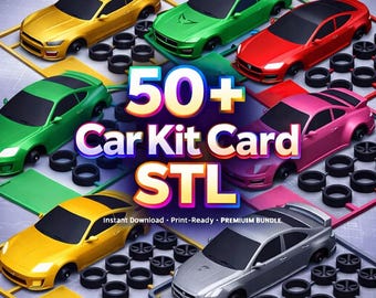 3D druckbare Auto Model Kit Karten | 50+ STL-Dateien (Digitaler Download)