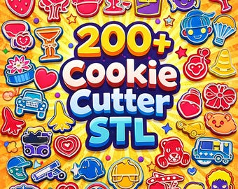 200+ Cookie Cutter STL Bundle | Herzen, Tiere, Blumen, Feiertage (Digital Download)