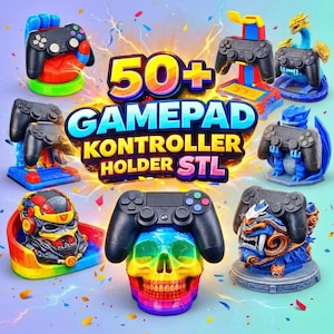 Controller Holder STL Files, 50+ Designs, Universal Stand (Digital Download)