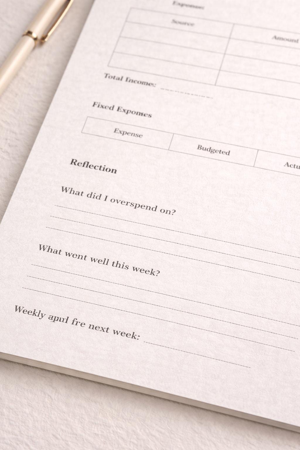 Weekly Budget Planner Printable PDF | Minimal A4 Budget Tracker ...