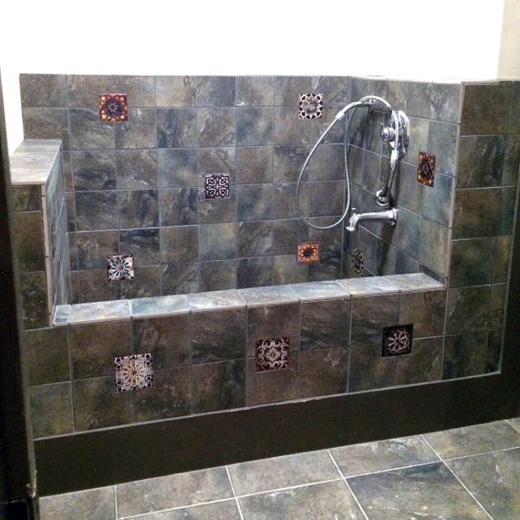 Old World Decorative Tile Set Backsplash Ceramic Artistic Tile Etsy