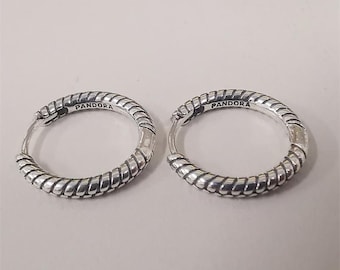 s925 ale pandora silver moments small charm hoop earrings