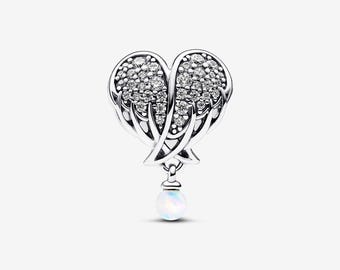 pandora sparkling angel wings & heart charm