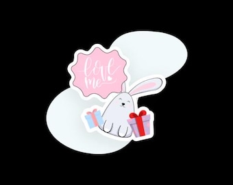 Valentine Bunny Sticker | Gift, Printable PNG JPG (Digital Download)