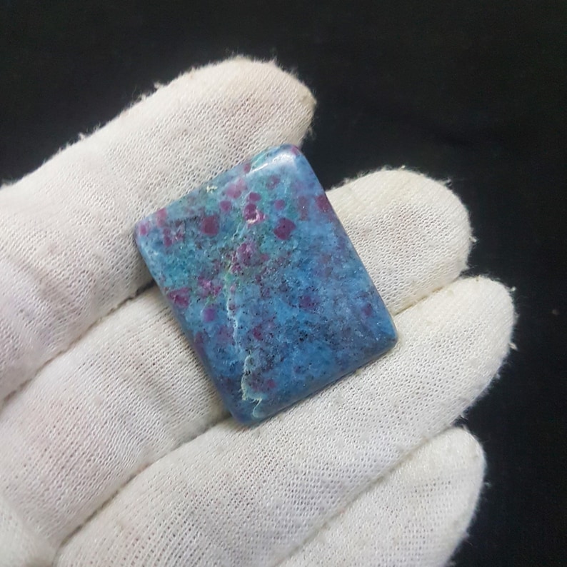 Cushion Ruby Fuchsite Cabochon, 33X26X5 Mm-one Side Polished Ruby ...