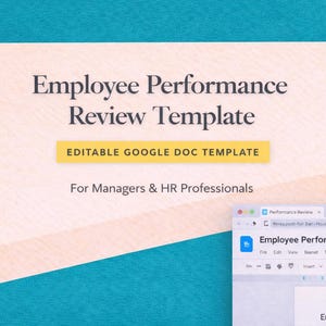Employee Performance Review Template | Editable Google Doc | Performance Evaluation for Managers & HR