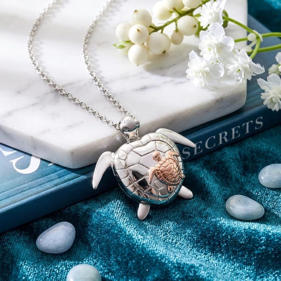 Turtle Locket Personalized Sea Turtle Photo Locket Necklace | Mother’s Day Gift for ...