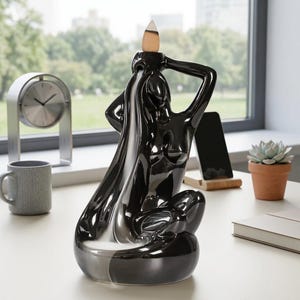 Incense Burner Backflow Ceramic Figurine – Elegant Home and Office Decoration, Meditation, Relaxation Gift