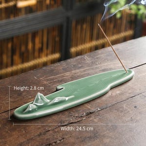 Handmade Mountain Incense Burner, Artistic Ceramic Diffuser with Water and Mountain Motif, Zen Decor