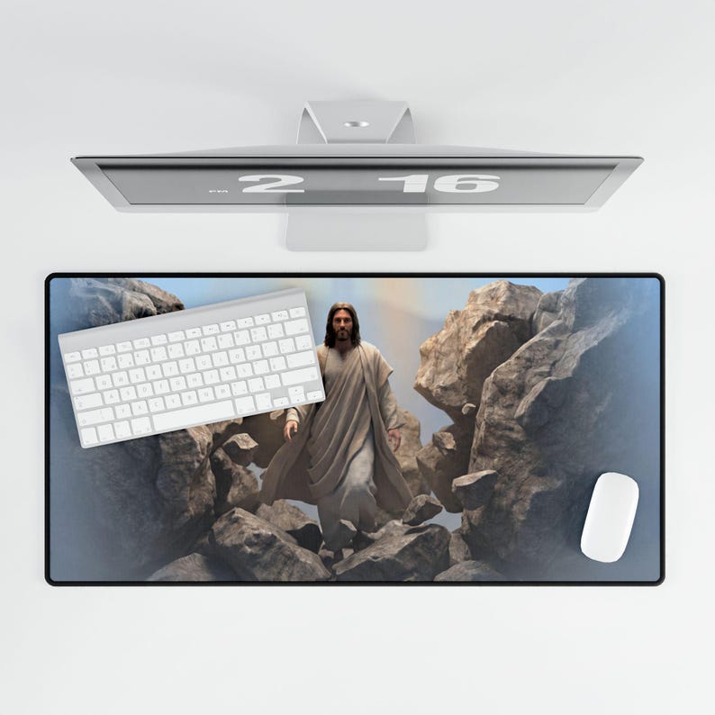 Jesus Walking Through the Tomb Desk Mat | Christian Scripture Mousepad ...