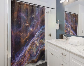 Rideau de douche Nébuleuse Cosmique / Salle de bain Étoiles Galaxie Espace