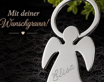 Schlüsselanhänger Engel personalisiert | Schutzengel | Alltagsbeschützer | Freundschaft | Keychain | Geschenk für Papa Mama Tochter Freundin