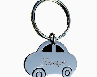 Schlüsselanhänger Auto personalisiert | PKW Anhänger mit Name | Geschenk Fahranfänger | Fahr vorsichtig Geschenk | Auto Schlüsselanhänger