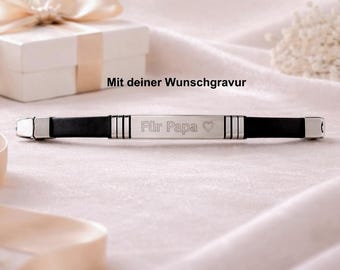 Geschenk für Papa personalisiert | Armband mit Gravur Herren | Vatertag Geschenk Papa | Geschenk für Mann Partner