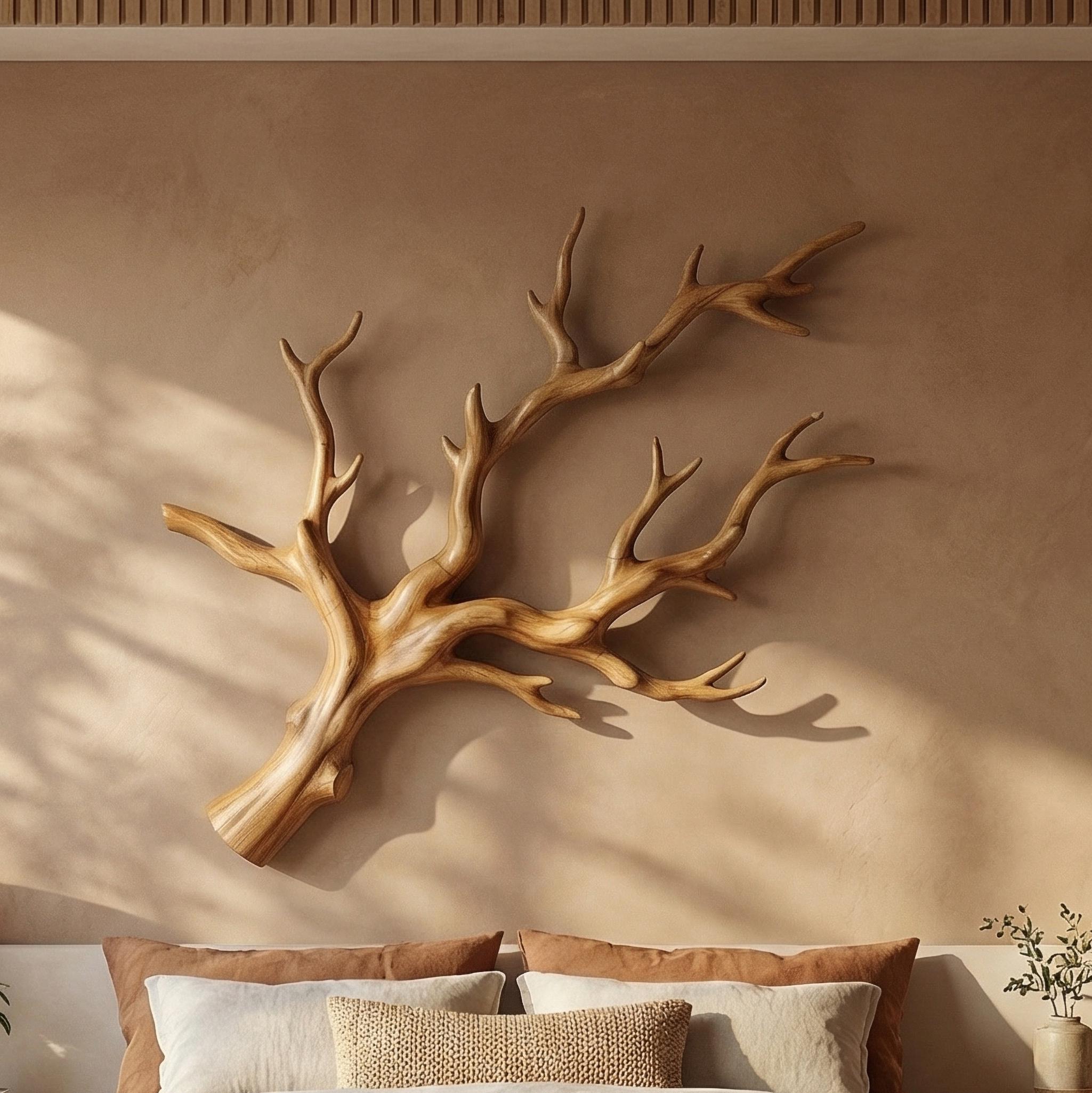 Rustic Tree Branch Wooden Wall Sculpture Natural Wood Branch Wall Art