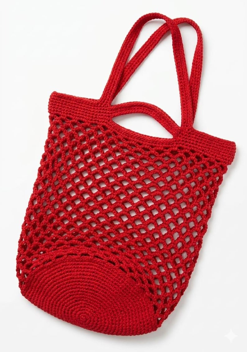 Easy Crochet Market Bag Pattern PDF | Beginner Mesh Grocery Bag ...