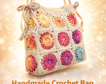 Sunburst Square Bag Crochet Pattern | gahgoh Rainbow Tote (PDF Pattern)