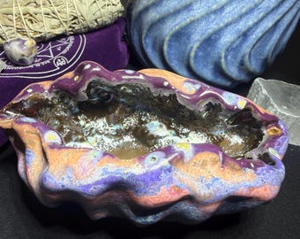 Plat à offrandes en céramique de Morrigan, bol rituel d'autel celtique, vase de sorcière païenne