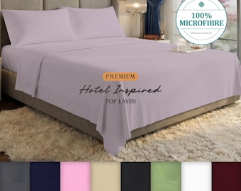 Hotel Inspired Microfiber Flat Sheet, Soft Breathable Bedding, OEKO TEX Certified