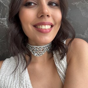 Delicate lace detailing on handcrafted gothic choker