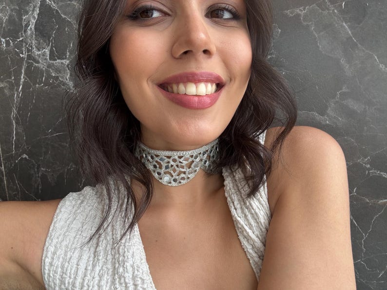 Delicate lace detailing on handcrafted gothic choker
