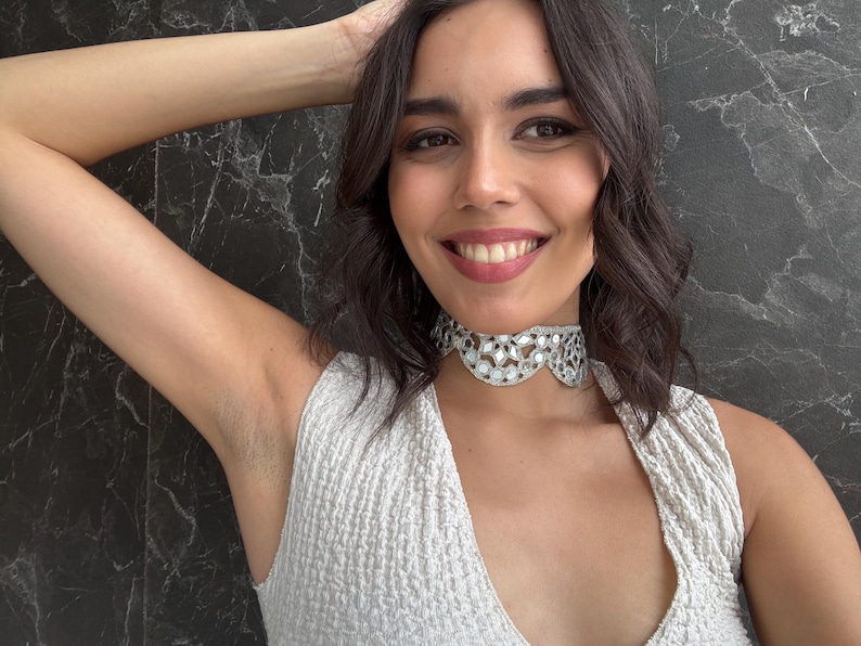 Delicate lace detailing on handcrafted gothic choker