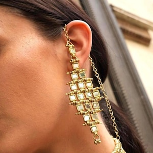 Gold Spiegel Ohrringe Statement Schmuck Set Handgemachter Spiegel Arbeit Choker Braut Festlicher Schmuck Boho Luxe Set Geschenk