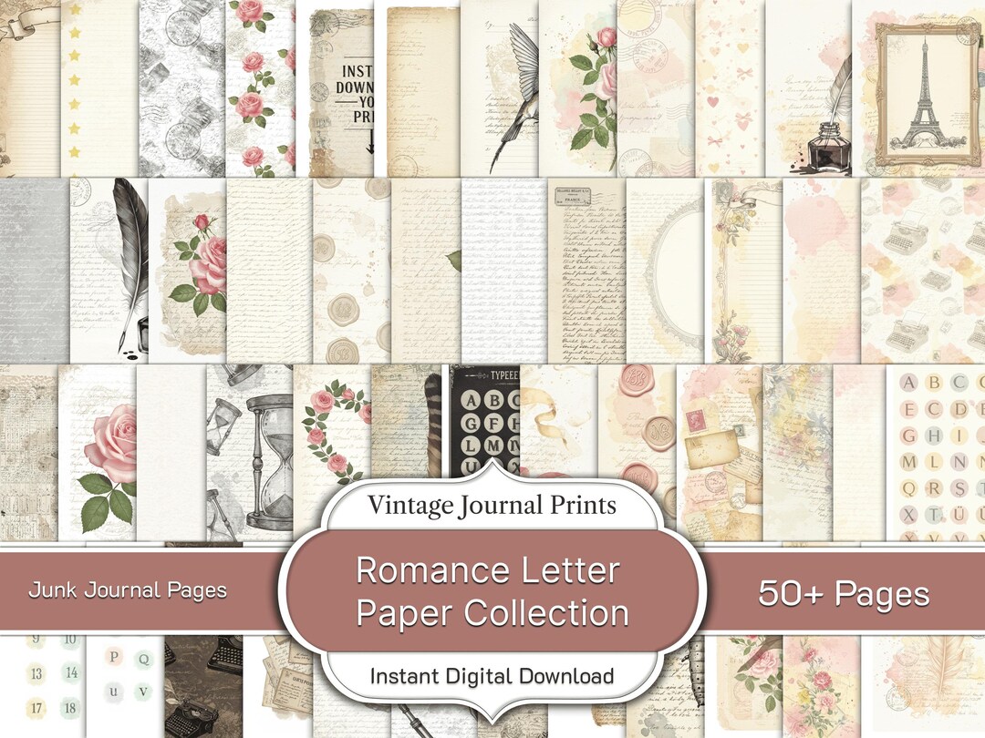 Paper Letters Collection Romance Letter Paper Collection, Vintage Love Letters, Antique Pages ...