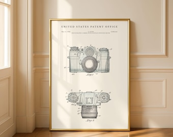 1962 Camera Patent Print | Photographer Gift | Photography Studio Decor | Modern Cream or Parchment
