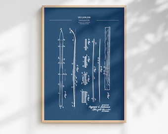Vintage Ski Patent Poster | 1933 Ski Blueprint | Winter Sport Gift