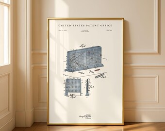 1935 Linienschiff Spiel Patent Print | Vintage Spielzeug Blueprint Kunst | Spielzimmer-Wand-Dekor | Modernes Creme